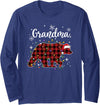 Funny Bear Family Matching Pajamas Team Santa HBL Bear Red Plaid Grandma Christmas Xmas Lights Buffalo Pajama Long Sleeve