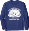 Polar Bear Wish Blue Polar Bear Gifts Polar Bear Men Light Up Polar Bear Wish Lover Funny Long Sleeve T-Shirt - Navy Blue