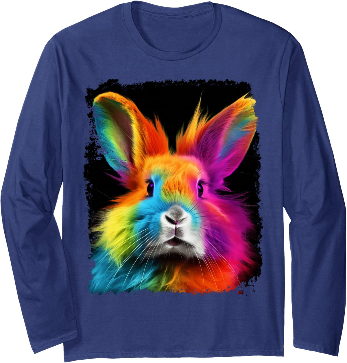 A Bunny Rabbit Long Sleeve Shirt in Navy Blue
