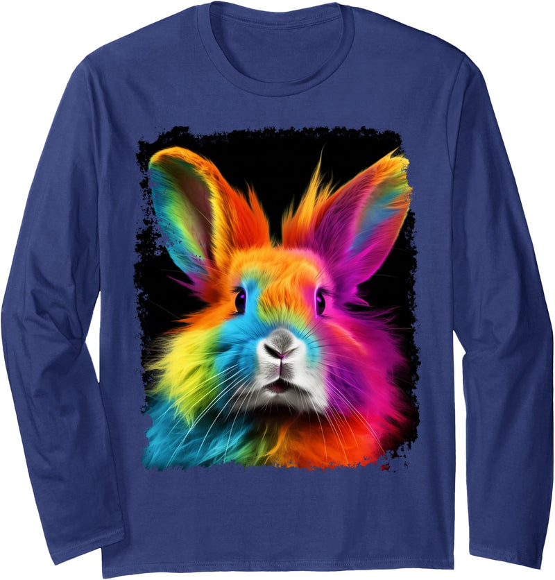 A Bunny Rabbit Long Sleeve Shirt in Navy Blue