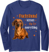 Dachshund Kisses Fix Everything dachshund lover Long Sleeve T-Shirt - Navy Blue