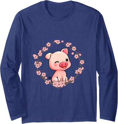 Flowers Pig Long Sleeve Shirt