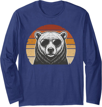 Polar Bear Retro Sunset Vintage Prints Co Polar Bear Retro Sunset Animal Lover Vintage Cool Owner Long Sleeve T-Shirt