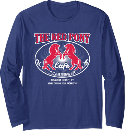 Classic Cowboy Horse Designs and Gifts Red Pony It's a Beautiful Day Long Sleeve T-Shirt