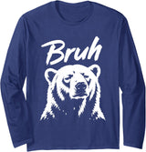Bruh Polar Bear Face Graphic T-Shirt