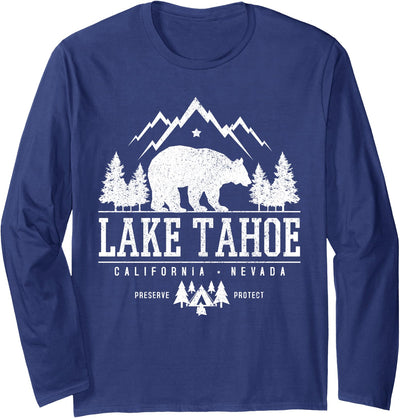 Lake Tahoe California - Bear Mountains Nature Camping Gift Long Sleeve Shirt