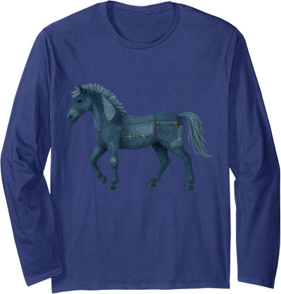 Horse Denim Design Horse Denim Long Sleeve T-Shirt