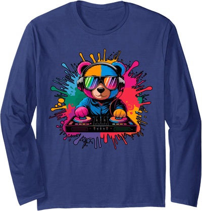 DJ Teddy Bear Long Sleeve Shirt