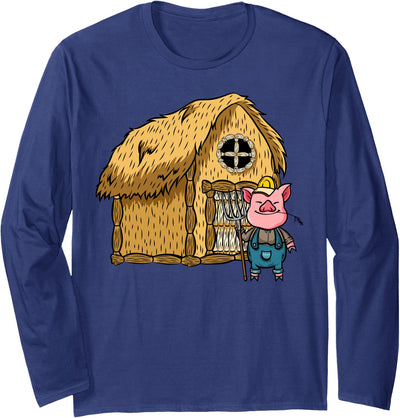 Three Pigs Lazy Halloween Costume - Straw House Long Sleeve Shirt