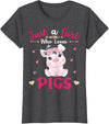 Cute Pigs Lover Girls Kids Funny Outfit Apparel's. Just A Girl Who Loves Pigs Shirt Cute Pigs Lover Girls Kids T-Shirt - Dark Heather Grey