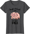 Just A Girl Who Loves Pigs T-Shirt - Dark Heather Grey