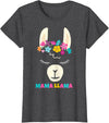 Llama Shirts & Alpaca Gifts Mama Llama Mom Christmas Birthday Mothers Day T-Shirt - Dark Heather Grey
