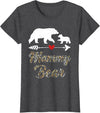 Bear Family Matching Leopard Happy Mother's Day Womens Mammy Bear Leopard Fun Mother's Day Bear Cub Matching Family T-Shirt - Dark Heather Grey