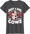 Cows for awesome Girls Farmer Cute Cow Just a Girl Who Loves Cows T-Shirt - Dark Heather Grey