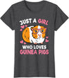 KATYLIN Just A Girl Who Loves Guinea Pigs Cute Women Girls Kids T-Shirt - Dark Heather Grey