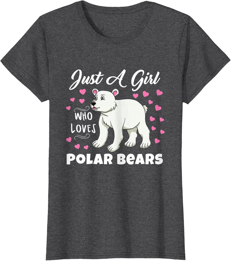 Hiking Lover Design Just A Girl Who Loves Polar Bears T-Shirt - Dark Heather Grey