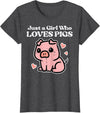 Pig Lover Shirts For Men Women Kids Just A Girl Who Loves Pigs Cute Hog Swine Toddler Girls Kids T-Shirt - Dark Heather Grey