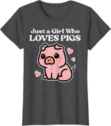 Pig Lover Shirts For Men Women Kids Just A Girl Who Loves Pigs Cute Hog Swine Toddler Girls Kids T-Shirt - Dark Heather Grey