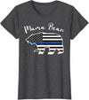 TourisTeez for Mama Bear Women Police Flag Womens MAMA BEAR | Police Flag Womens Police Mom Gift T-Shirt - Dark Heather Grey