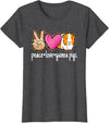 BALARI Peace Love Guinea Pigs Cute Guinea Pig Lover Women Girls T-Shirt - Dark Heather Grey