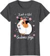Just a Girl Cute Funny T-Shirts Just a Girl Who Loves Guinea Pigs - Cute Pets Lover Gift T-Shirt - Dark Heather Grey