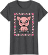 EDILILU Cute Pig Kawaii Pig Lover Piglet Women Girls T-Shirt - Dark Heather Grey