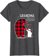 Papa & Mama Bear Outfit Grandma Bear Christmas Pajama Red Buffalo Plaid T-Shirt - Dark Heather Grey