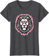 BALARI Cute Pink Lion Wild Animal Lion Lover Women Girls T-Shirt - Dark Heather Grey