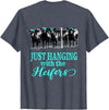 Funny Cow and Heifer Life Just Hanging with the Heifers Cute Cows and Bandanas T-Shirt - Heather Blue