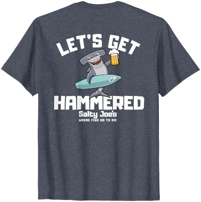 SALTY JOES Salty Joe's - Let's Get Hammered Lightweight, Graphic T-Shirt - size chart