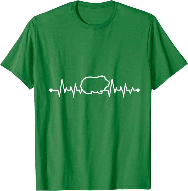 Animal Tee & Guinea Pig Animal Furry Potato Heartbeat Guinea Pig T-Shirt - Kelly Green