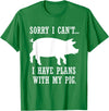 Lustige Schwein Bauernhof Tier Zitate Plans with My Pig Farmer Piggy T-Shirt - Kelly Green