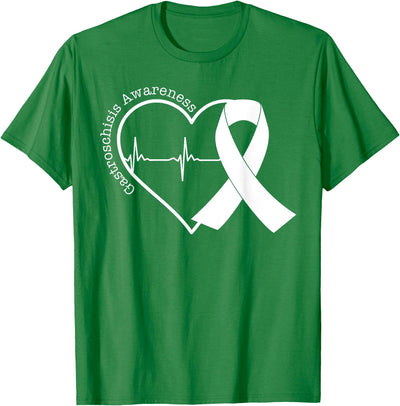 Gastroschisis Awareness Heart In July We Wear Green Ribbon T-Shirt