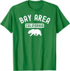 Cali Retro Tees Bay Area San Francisco Oakland Berkeley California 510 Bear T-Shirt - Kelly Green