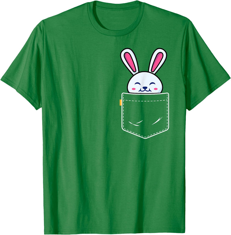 Bunny in Pocket Rabbit Lover Gifts for Women Men Kids T-Shirt in Kelly Green
