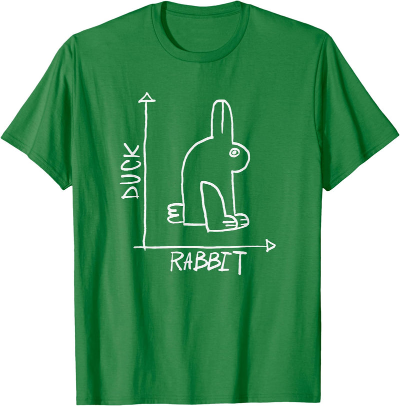 Funny Science Nerd Duck or Rabbit Physics Math Geek T-Shirt in Kelly Green