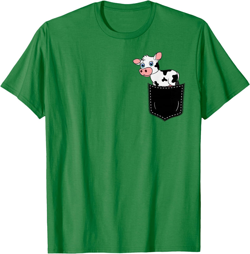 In My Your Pocket Food, Animales, Birds, Fish Pocket Animal Cute Cow Funny Cow Lover Adorable Pocket Cow T-Shirt - Kelly