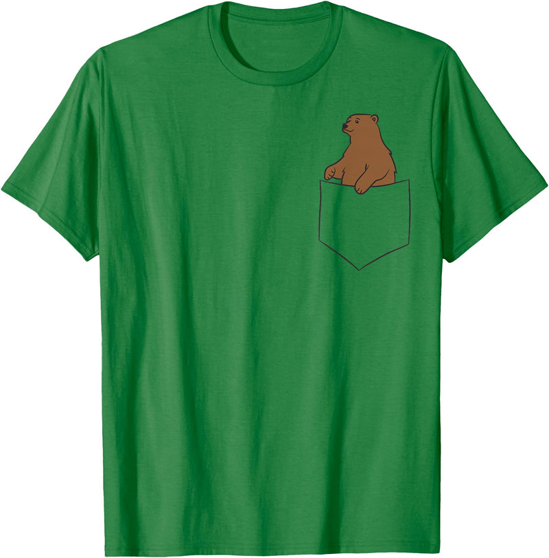 Cute Bear Lover Gifts Grizzly Bear Fake Bag T-Shirt - Kelly Green