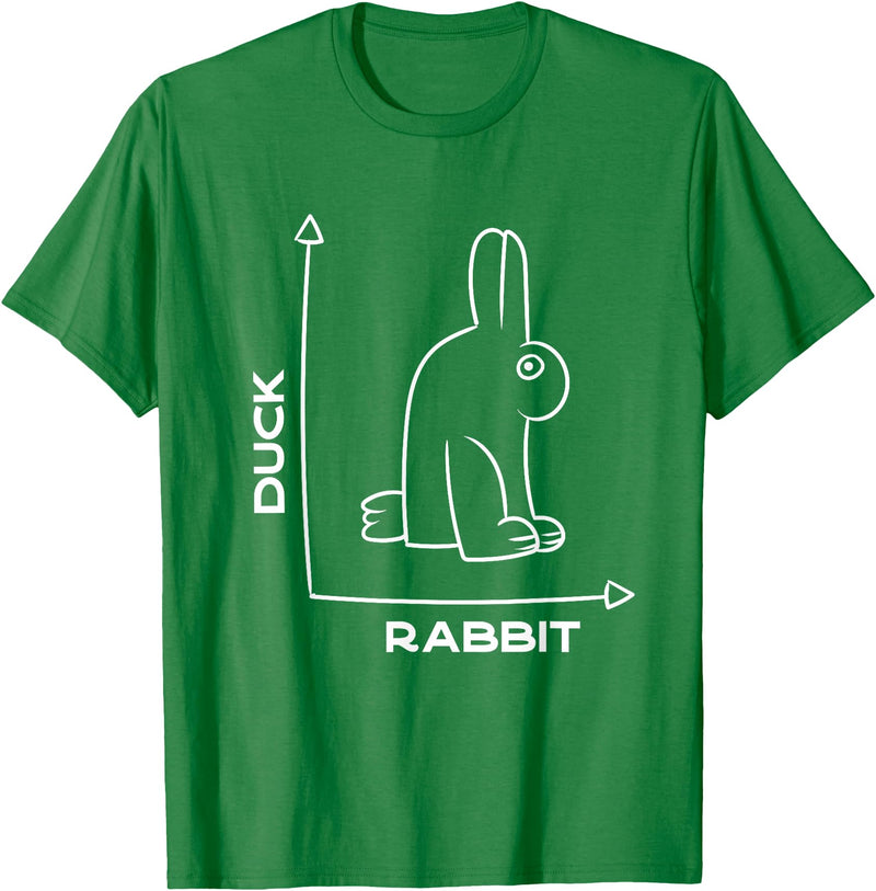 Duck - Rabbit - Funny - Joke - Bunny - Optical Illusion -Pun T-Shirt in Kelly Green