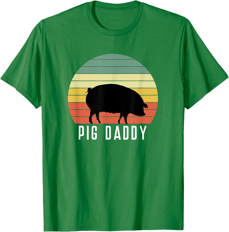 Pig Farmer for Men Women Kids Boys Girls Pig Dad - Daddy Farmer Farming Farm Pork Animal Livestock T-Shirt - Kelly Green