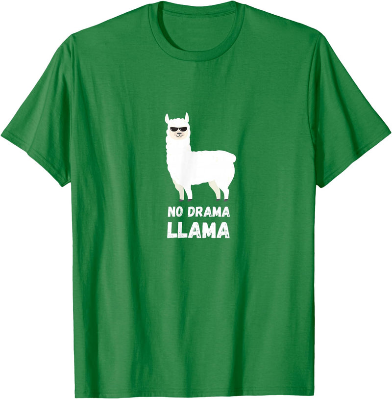 No Drama Llama Funny Llama T-Shirt - Kelly Green