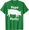Papa Porky Pig Daddy Father Hog pork T-Shirt - Kelly Green