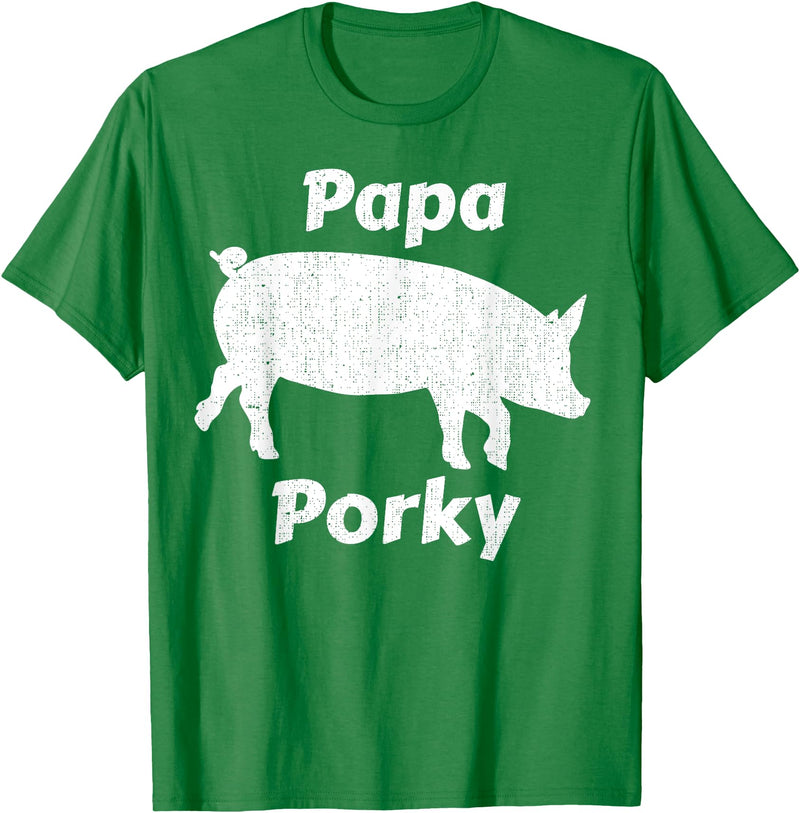 Papa Porky Pig Daddy Father Hog pork T-Shirt - Kelly Green