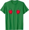 Fruit Boobs Co Strawberry Fruit Boobs Funny Summer Food T-Shirt - Kelly Green