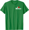 LOVE OF BUFFALO HEART CITY APPAREL I LOVE HEART BUFFALO NY T-Shirt - Kelly Green