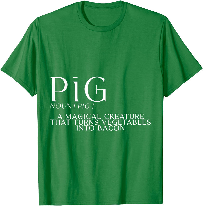 Bacon FH Pig, A Magical Creature That Turns Vegetables Into Bacon --- T-Shirt - Kelly Green