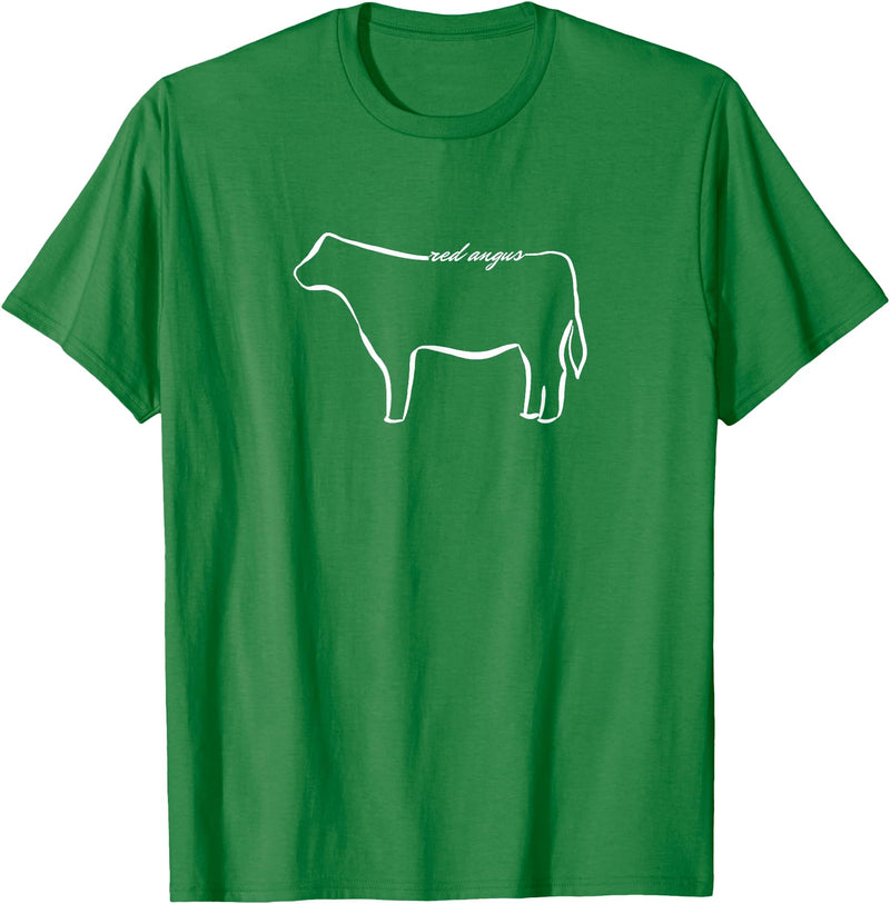 Red Angus cow decor Red Angus Cow Art Print T-Shirt - Kelly Green