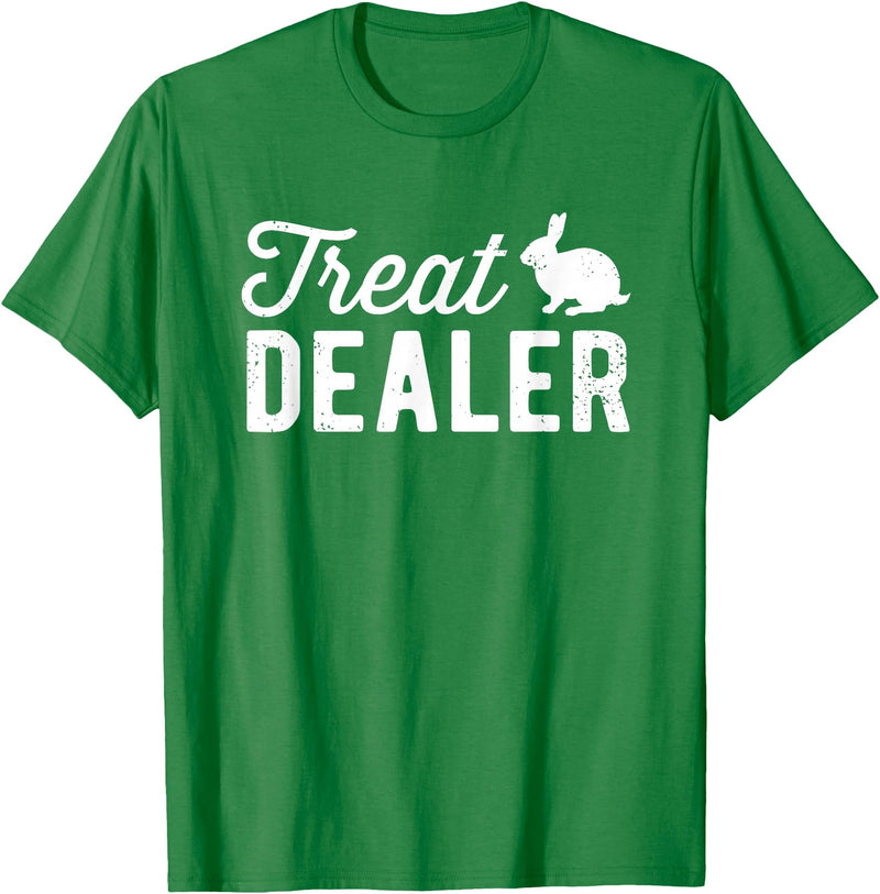 Rabbit Treat Dealer Funny Humor Bunny Treats Rabbit Owner T-Shirt in Kelly Green