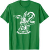 Cute Rabbit with Balloon 2nd Birthday Bunny Design for Kids T-Shirt in Kelly Green