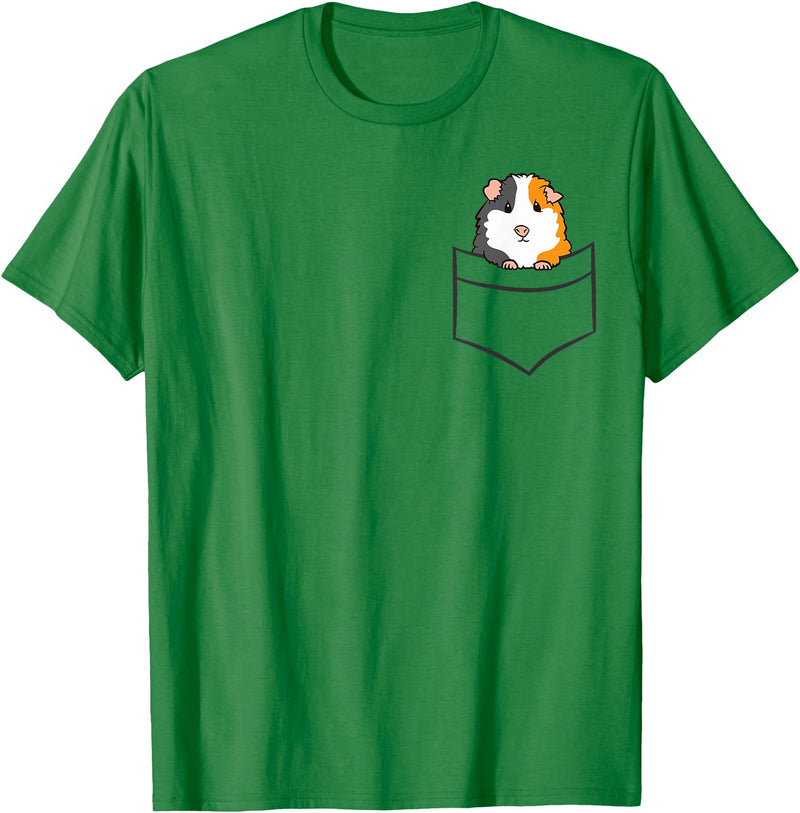 Funny Guinea Pig Lover Gifts Guinea Pig Owner Cute Pocket Guinea Pig T-Shirt - Kelly Green